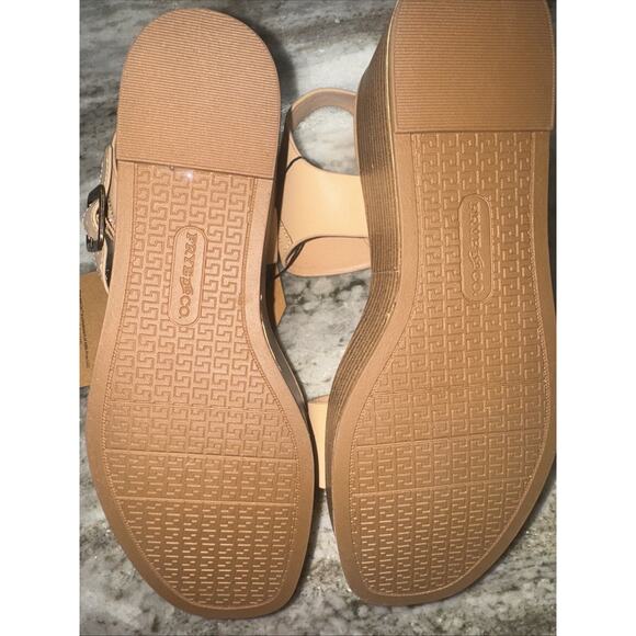 NWT WOMENS FRYE AND CO NUDE LEATHER WEDGES 6.5 SRA - Picture 4 of 4